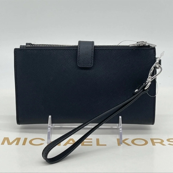Michael Kors Large Double Zip Wallet Wristlet Black - Picture 5 of 11